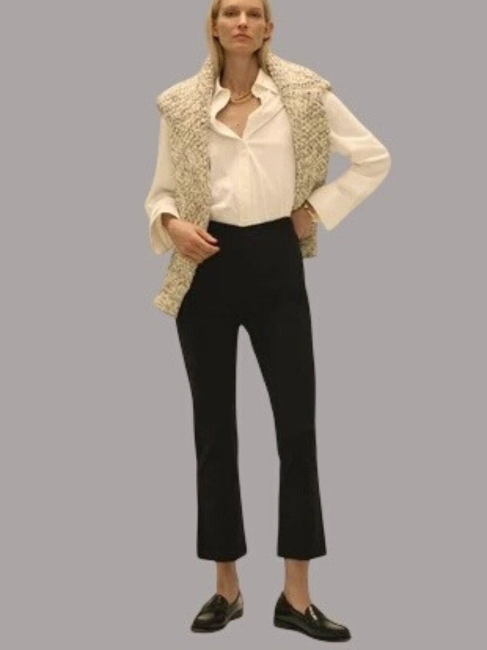 M.M.LaFleur Black Slim Crop Pant Organic Cotton Power Stretch Size 6